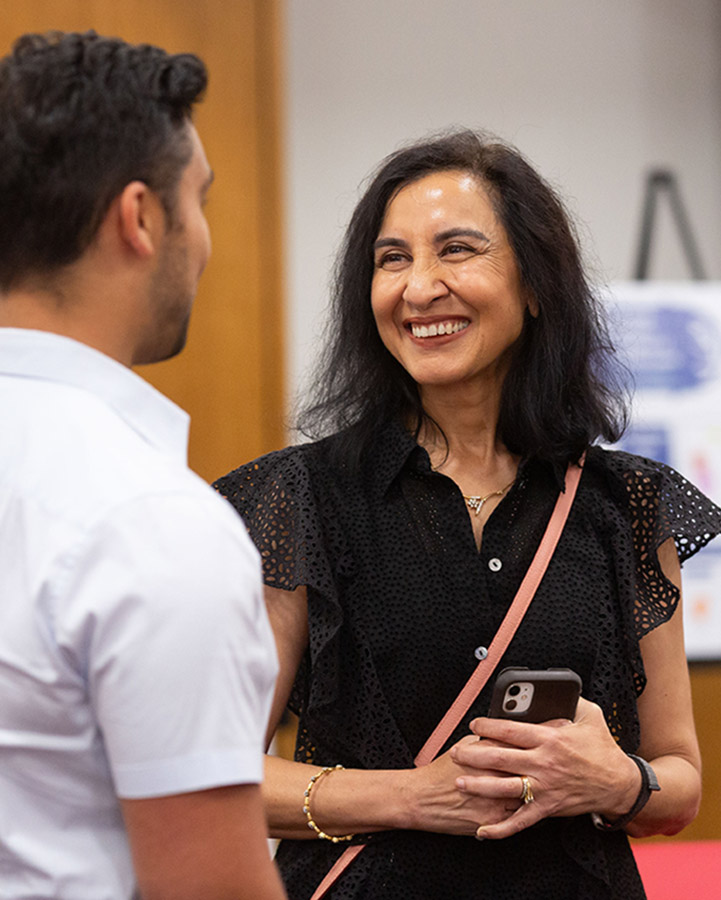 Clinical Associate Professor Ana Mangal with an LMU CBA Student